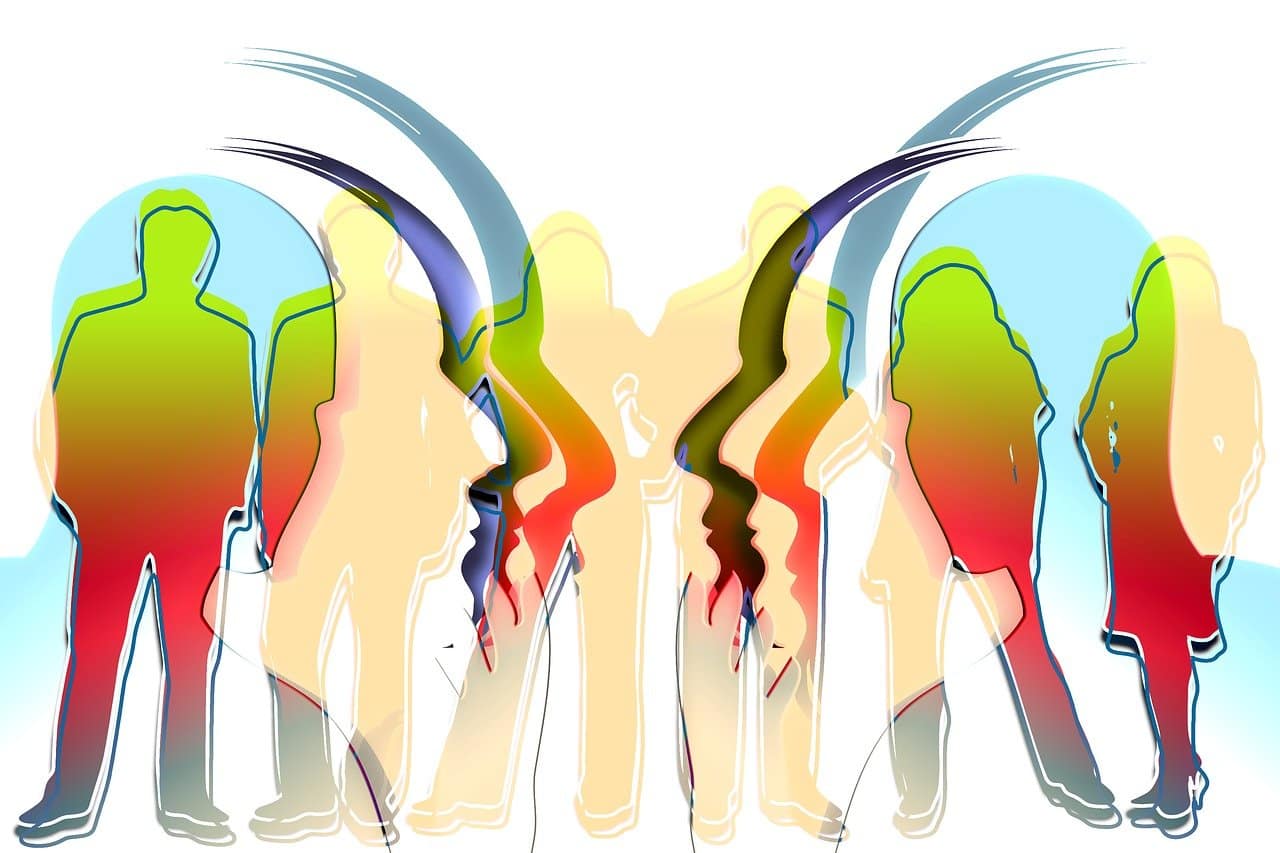 Stylised depiction of teamwork