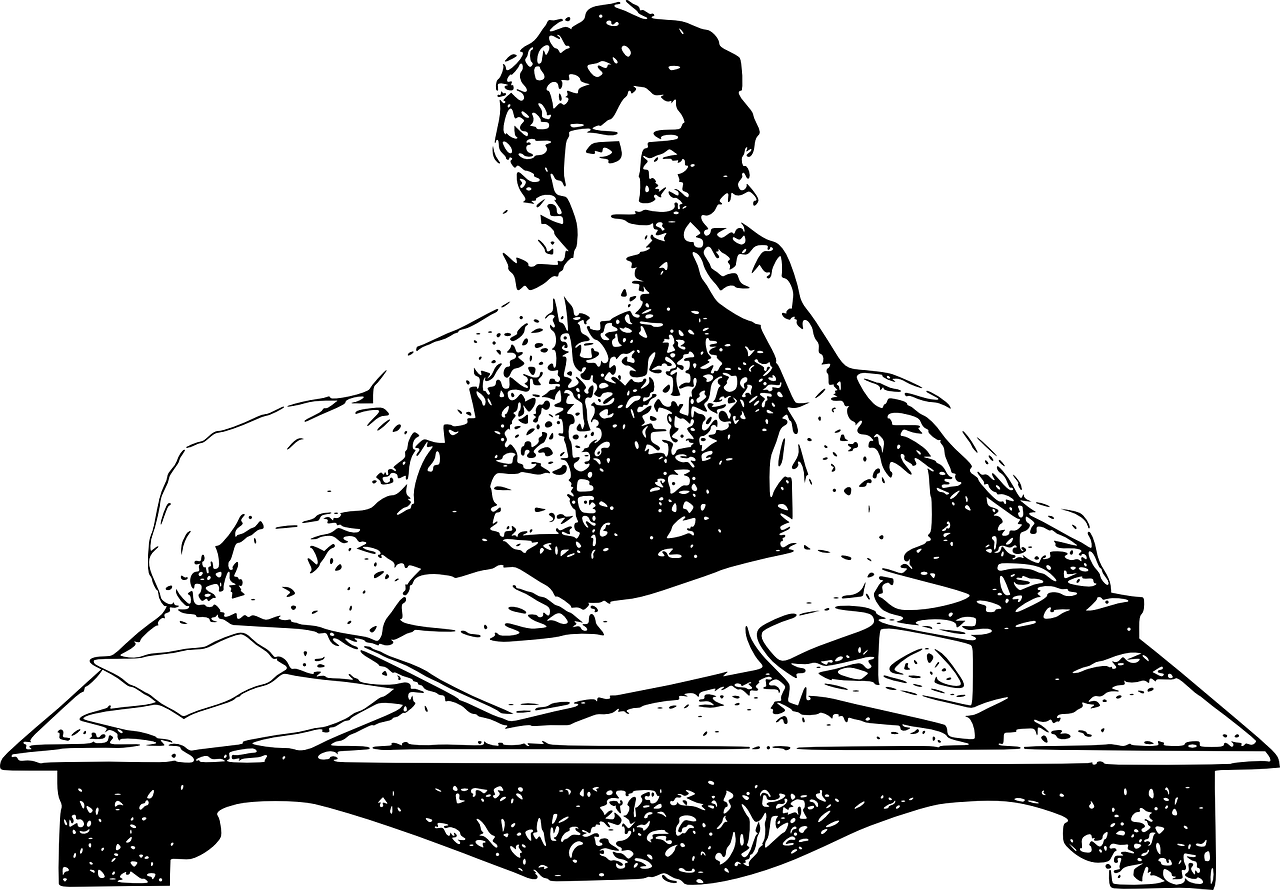 Drawing of Woman writing