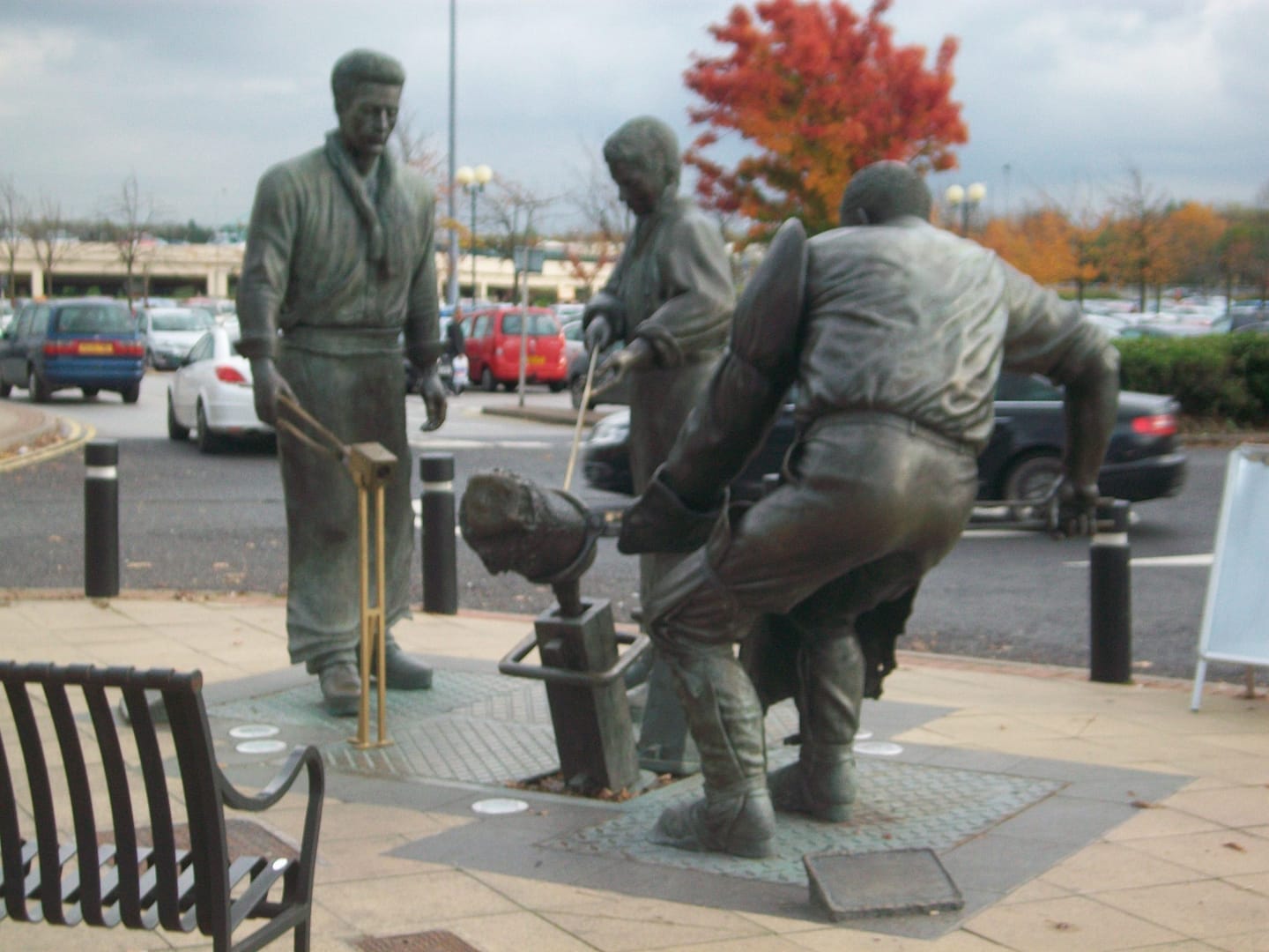 Crucible Steelmen statues at Meadowhall