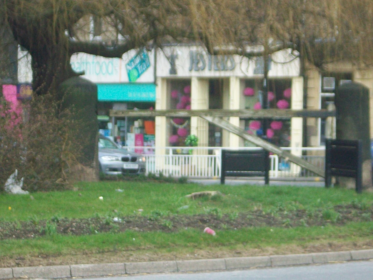 Toll gate on roundabout at Hunters Bar
